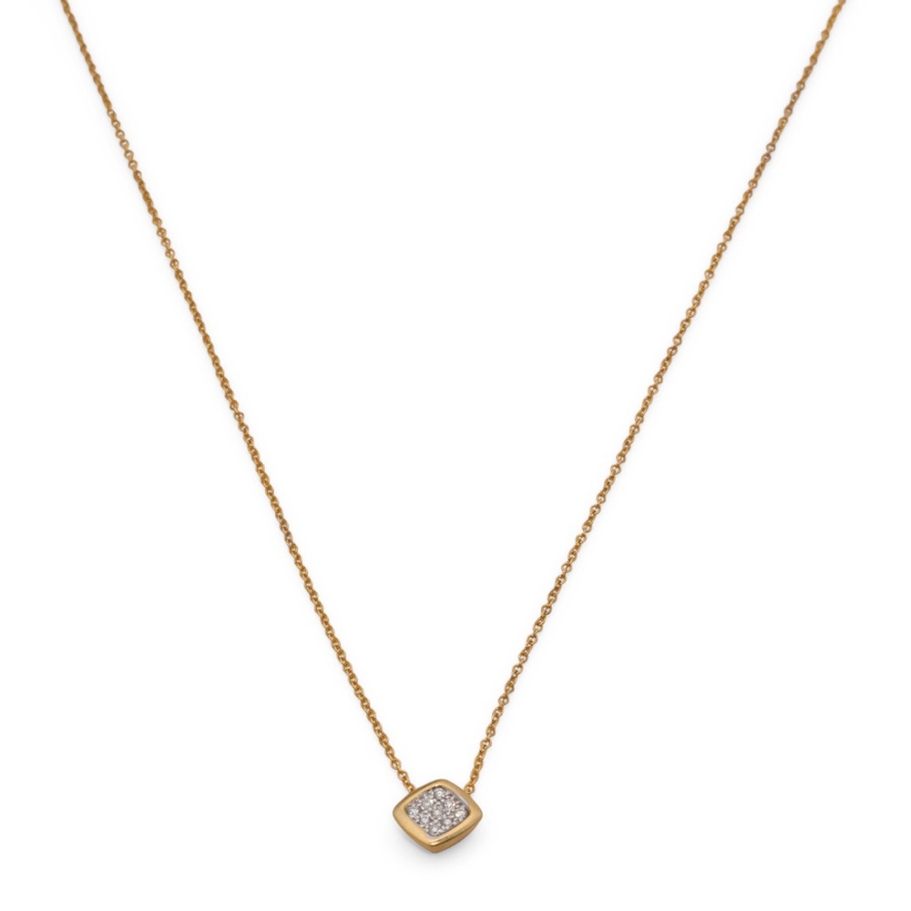 I. REISS Gold Made In Israel 14kt Gold Pave Diamond Shaped Necklace